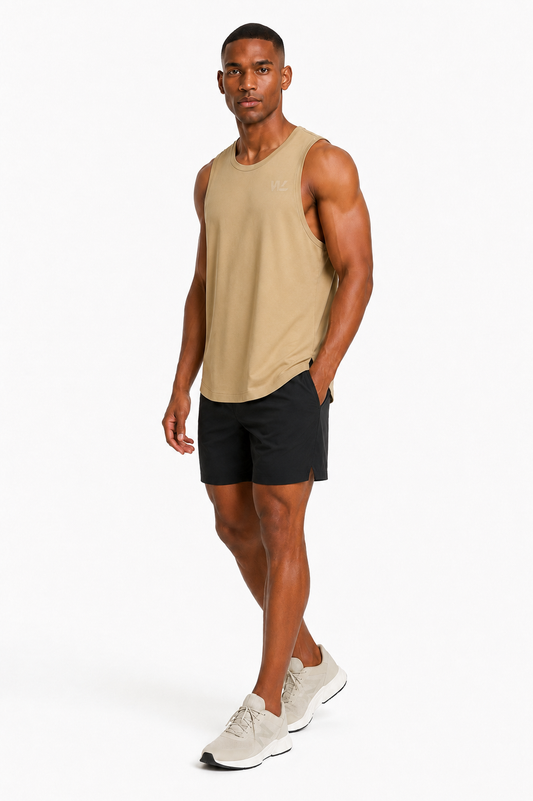 Aurora Performance Tank – Sandstone